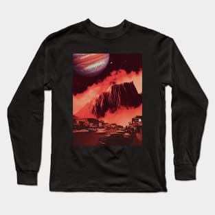 The Valleys Of Io - Space Collage, Retro Futurism, Sci-Fi Long Sleeve T-Shirt